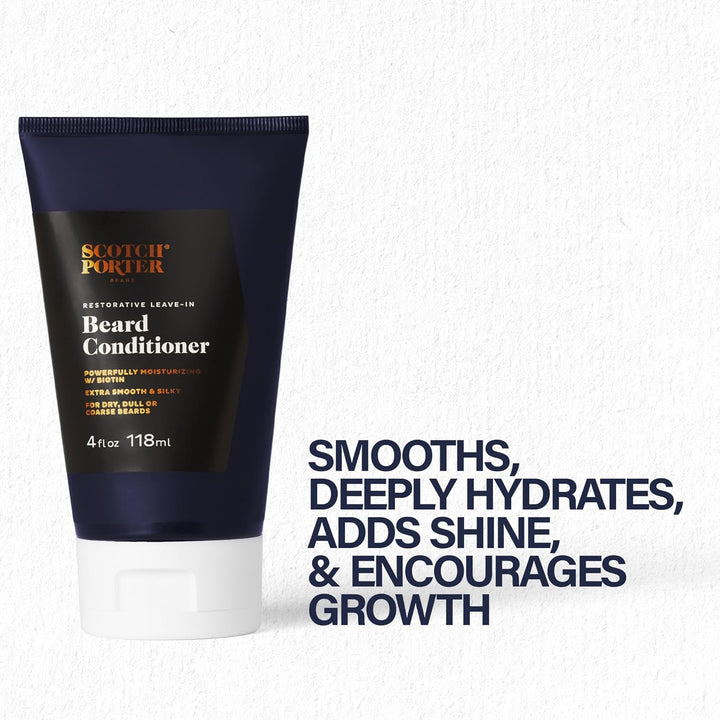 Restorative Leave-In Beard Conditioner – Deep Conditioning Softener with Lightweight Feel, Reduces Frizz & Provides Long-Lasting Hydration & Shine to Dull, Dry, Coarse Beards – 4 Oz.