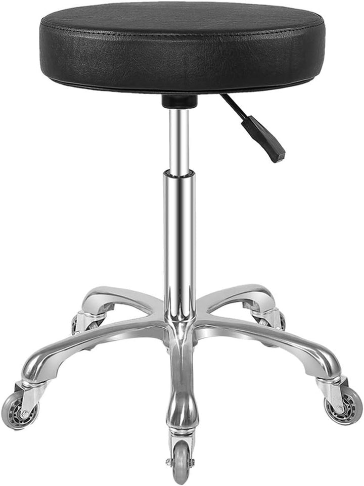 Rolling Stool with Wheels, Heavy Duty Hydraulic Massage Stool for Shop Guitar Lab Tattoo Workbench Medical, Adjustable Swivel Chair (Black)
