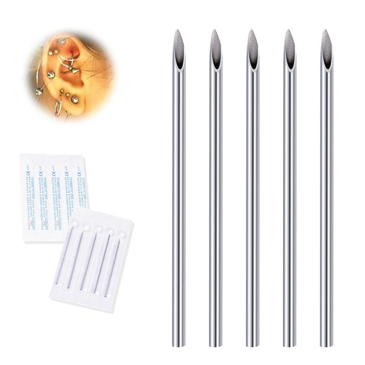 20G Body Piercing Needles,10Pcs  Sterile Disposable Stainless Steel Needles for Ear, Nose, Navel, Nipple, Lip - Piercings