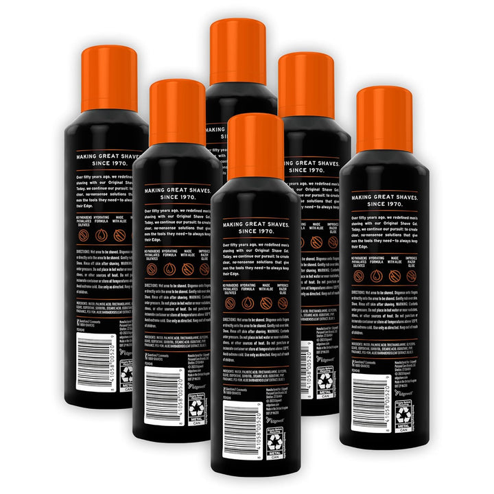Shaving Gel for Men, Sensitive Skin with Aloe, (6 Pack) - Shave Gel for Men That Moisturizes, Protects and Soothes to Help Reduce Skin Irritation