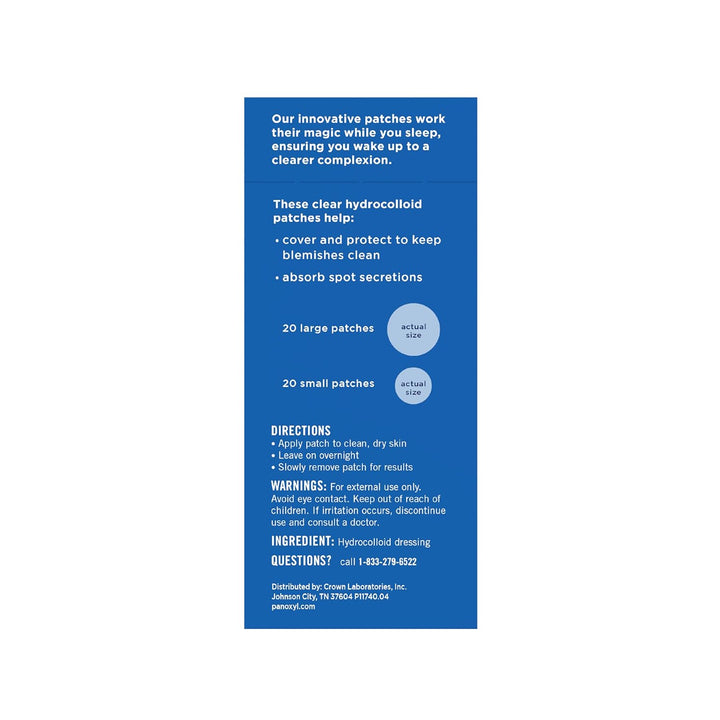 PM Overnight Spot Patches, Advanced Hydrocolloid Healing Technology, Fragrance Free, 40 Count Pack of 1