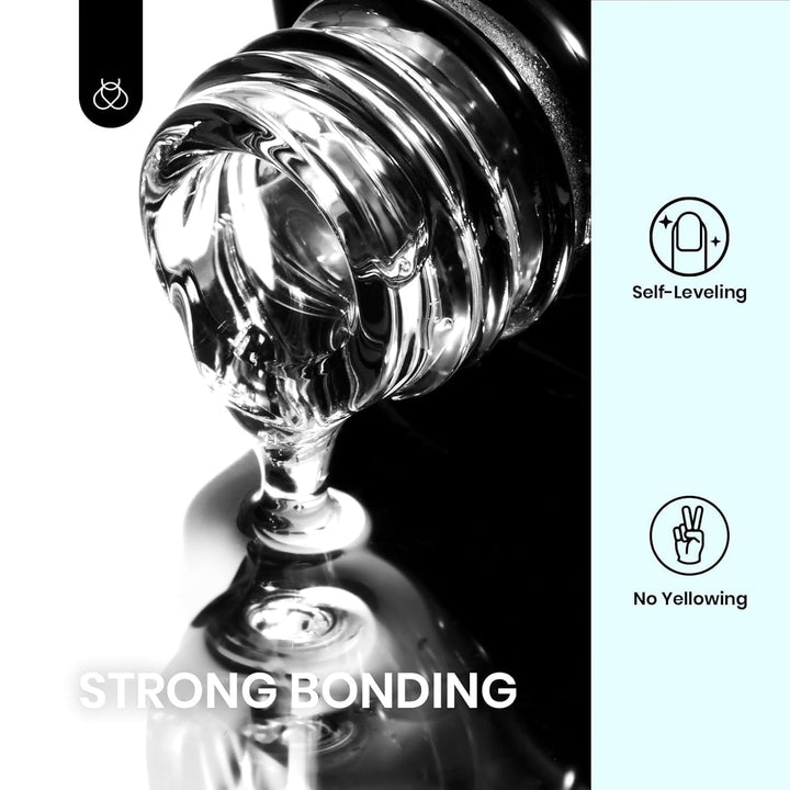 Beetles 9 in 1 Nail Glue Gel for Nail Tips and Clear Acrylic Nails Long Lasting, Curing Needed UV Extension Glue for False Nail Tips and Press on Nails, Christmas Nail Art