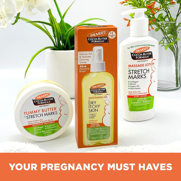 Cocoa Butter Formula Soothing Oil with Vitamin E, Dry, Itchy Skin Relief, Anti-Itch Body Oil, 5.1 Ounces