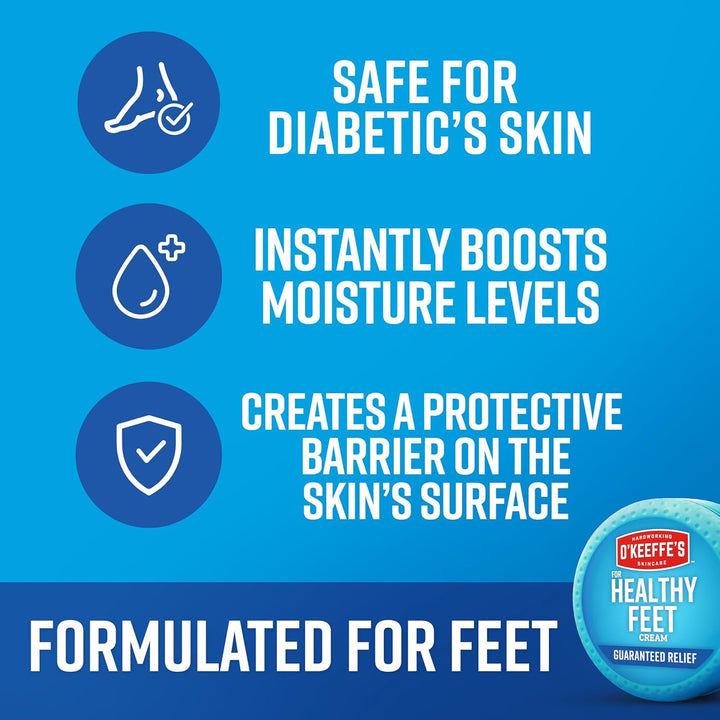 for Healthy Feet Foot Cream - 3.2 Oz Jar (1 Pack) - Guaranteed Relief for Extremely Cracked, Dry Feet, Repairing Skincare, Instantly Boosts and Retains Moisture Levels