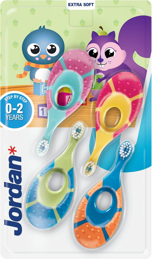 | Step 1 Baby Toothbrush | 0-2 Years, Soft Bristles, BPA Free | Green & Blue | 4 Pack