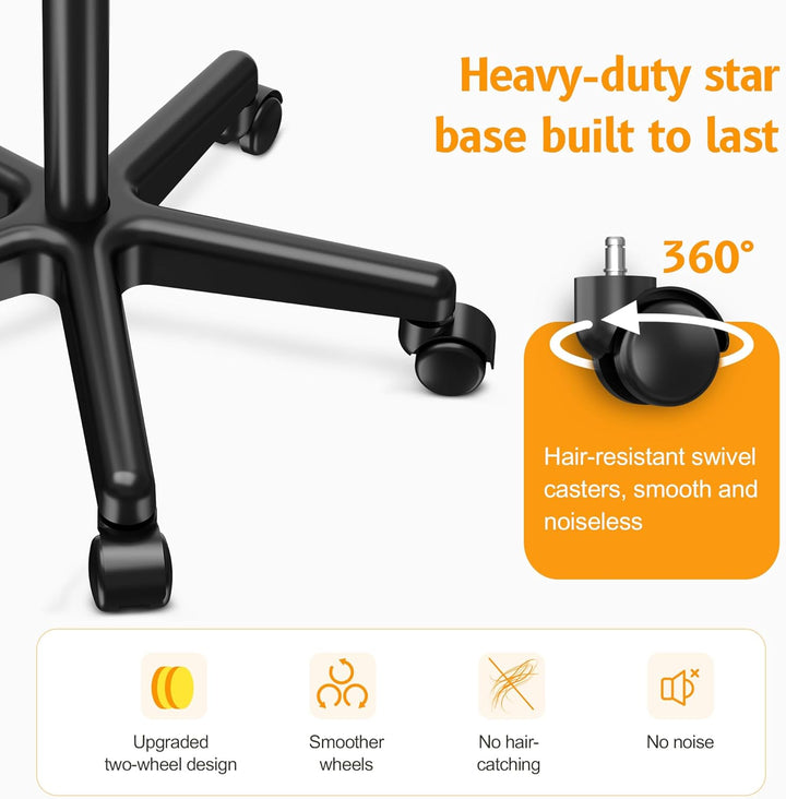 Salon Tray on Wheels - Premium Aluminum Tattoo Tray Rolling Trolley - Adjustable Salon Service Rolling Tray Hairdresser Cart with Clinic Spa Rolling Tray Wheels (Black)