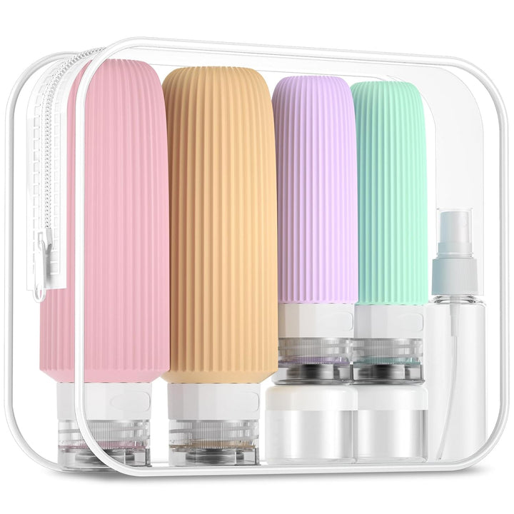 16 Pack Travel Bottles Set, TSA Approved Leak Proof Silicone Squeezable Containers for Toiletries, Refillable Travel Accessories for Conditioner, Shampoo, Lotion & Body Wash Accessories
