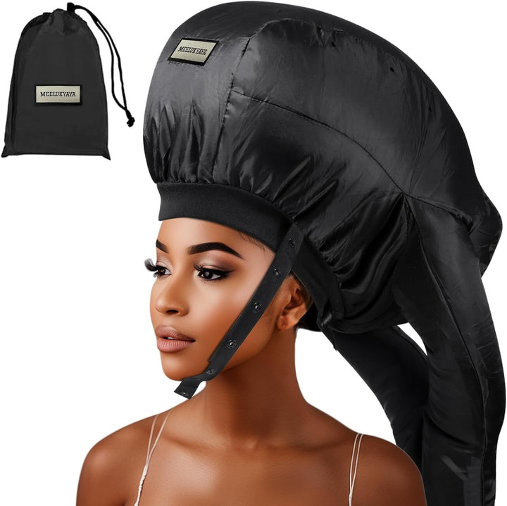 Hooded Hair Dryer Bonnet,Upgraded Dual-Tubes Even Heat Blow&Speed up Thick or Curly Hair Drying, Deep Conditioning at Home,Portable&Universal Diffuser Attachment Cap(Size L)