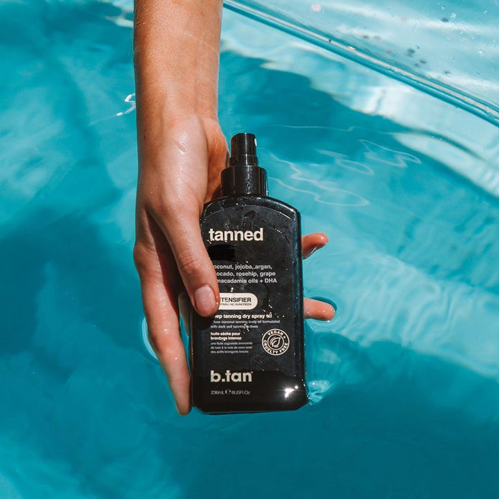 Best Tanning Oil | Get Tanned Intensifier Dry Spray - Fast, Dark Outdoor Sun Tan from Tan Accelerating Actives, Packed with Moisturizing Oils, No SPF, Austrailian Brand, 8 Fl Oz