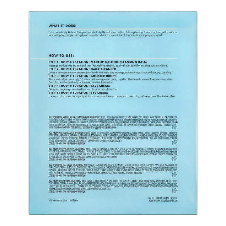 SKIN Holy Hydration! Hydrated Ever after Skincare Mini Kit, Cleanser, Makeup Remover, Moisturizer & Eye Cream for Hydrating Skin, Airplane-Friendly Sizes