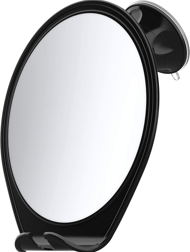 Fogless Shower Mirror with Suction Mount & Swivel – Anti-Fog Acrylic Bathroom Mirror for Shaving – Built-In Razor Holder, Easy Install, Home Shower Accessory (White)