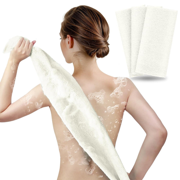 Exfoliating Washcloth Body Scrubber Back Scrubber for Shower Japanese Beauty Washcloth Bath Wash Cloth Korean Exfoliation Luffah Towel Net Sponge Loofah Body Scrub 3 Pack