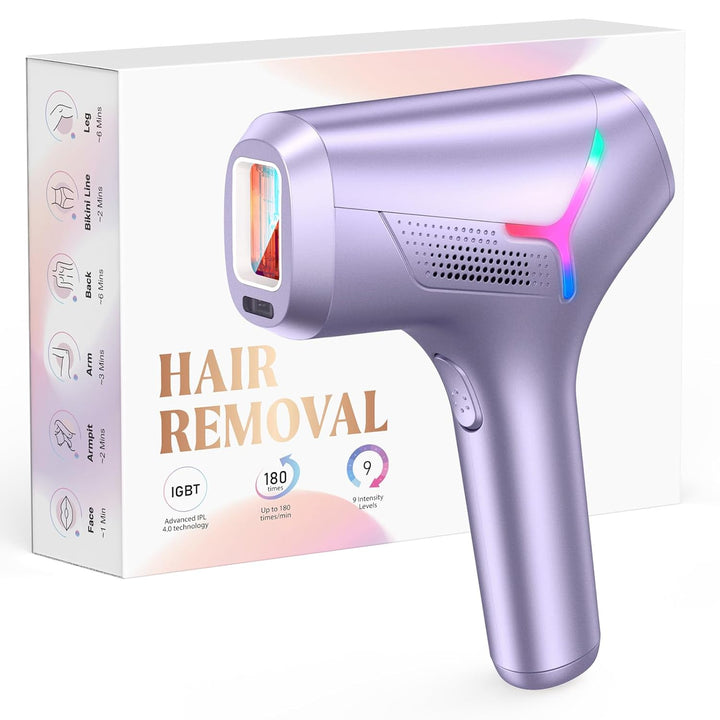 Laser Hair Removal for Women and Men, At-Home IPL Hair Removal Device with 5.2 Cm² Treatment Window, Nearly Painless, Visible Results in 2 Weeks, Full Body Treatment in 8 Minutes