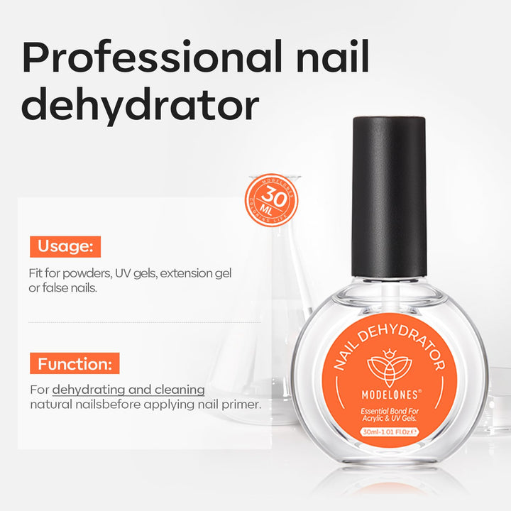 Nail Dehydrator, 30 Ml Nail Prep Dehydrator for Press Ons/Acrylic Nails/Gel Polish, Acid Free Natural Prep Dehydrate Acrylic Supplies