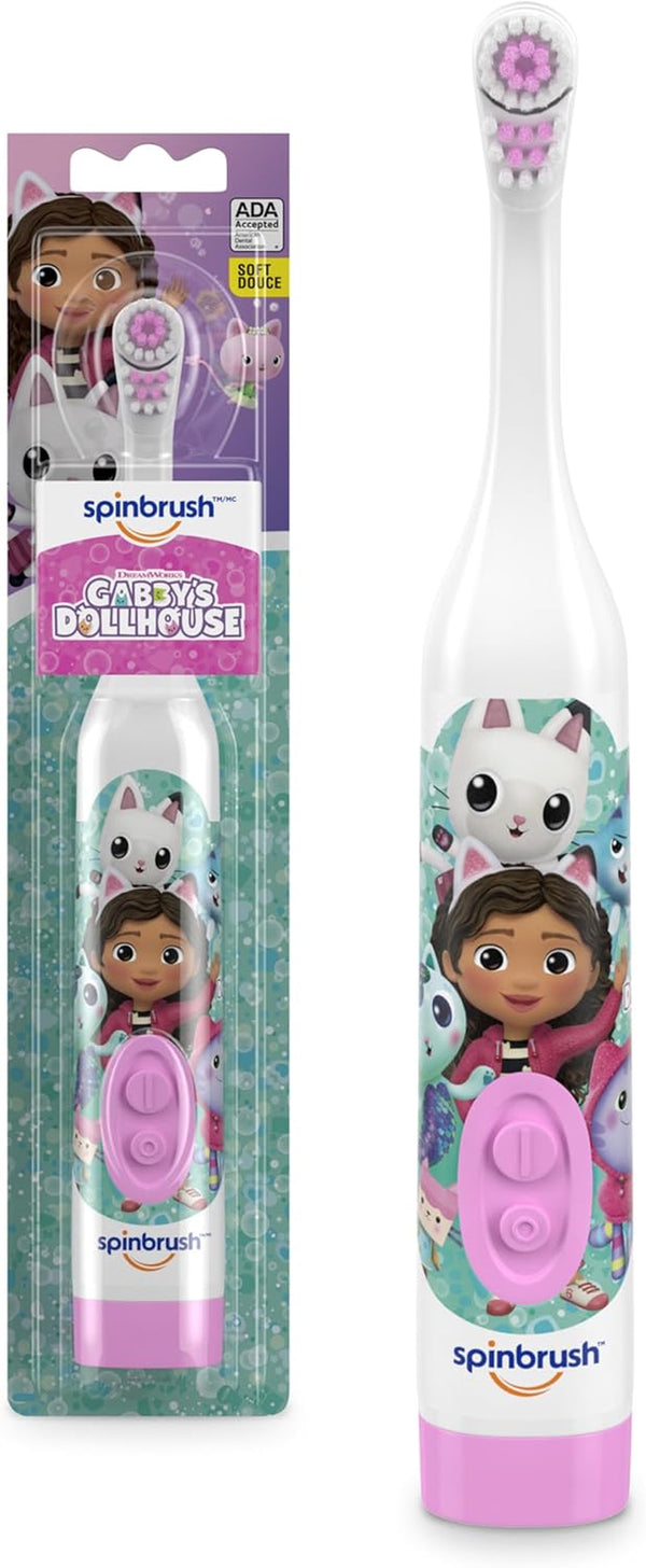 Gabby'S Dollhouse Kids Electric Battery Toothbrush, Soft Bristles