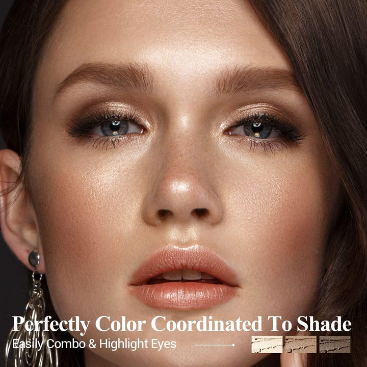 Neutral Eyeshadow Stick Makeup 6PCS Set, Brown Nude Metallic Shimmer Matte Cream Eye Shadow Palette Eyeliner Brightener Pencil Crayon, Halloween Makeup - BROWN CANYON