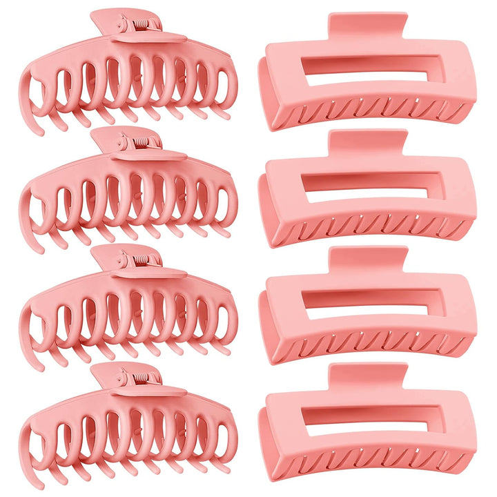 8 Pack Big Hair Claw Clips for Women Large Claw Clip for Thin Thick Curly Hair 90'S Strong Hold 4.33 Inch Nonslip Matte Jumbo Hair Clips (8 Pcs)