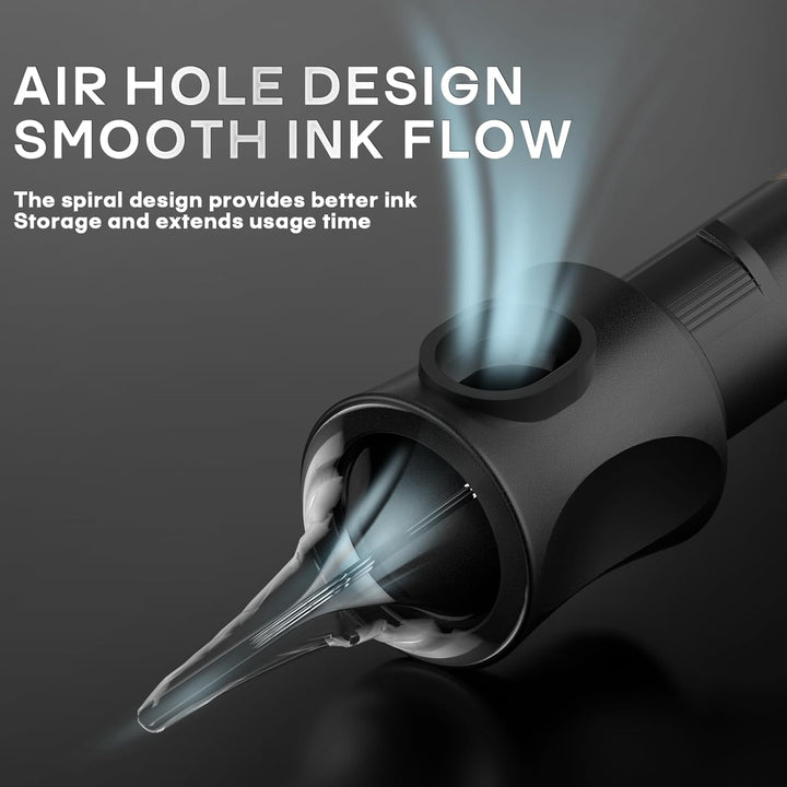 POSEIDON 50PCS Tattoo Cartridge Needles Assorted Mixed Size #12 round Liner Shader Magnum - 5RL 7RL 9RL 5RS 7RS 9RS 7M1 15M1 7RM 15RM with Membrane Professional Disposable Tattoo Needles