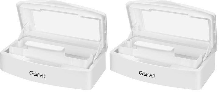 Nail Tool Sterilizer Box Plastic Disinfectant Container Barbicide Disinfectant Tray for Nail Tools, Tweezers, Hair Salon, Spa and Trimmer Manicure Equipment (Black)