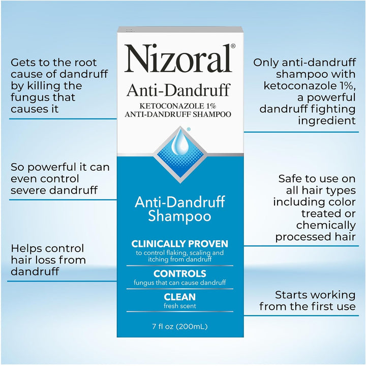 Anti-Dandruff Shampoo with 1% Ketoconazole, Fresh Scent, 7 Fl Oz