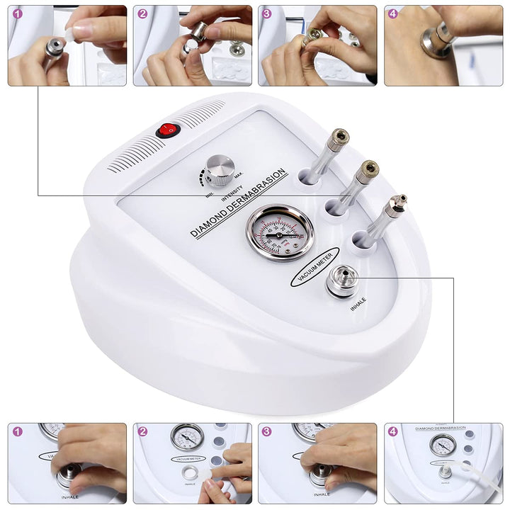Diamond Microdermabrasion Machine,  65-68Cmhg Suction Power Professional Dermabrasion, Home Use Facial Skin Care Equipment
