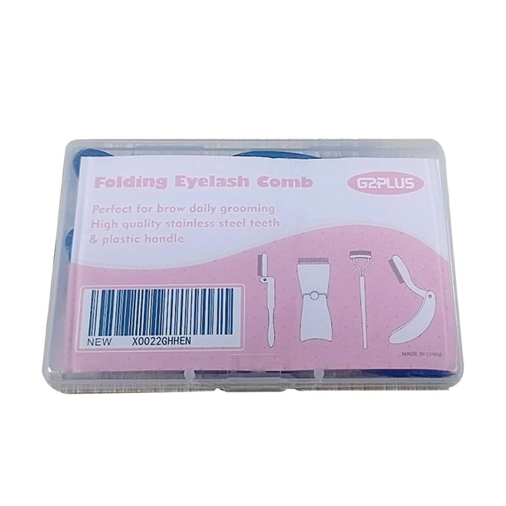 2PCS Folding Eyelash Comb, Eyelash Separator Tool, Black Eyebrow Comb Metal Teeth, Eyelash Brush Tool for Lash & Brow