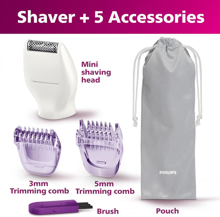 Beauty Bikini Genie Cordless Trimmer for Bikini Line Hair Removal, with Shaving Head and Comb, BRT383/50