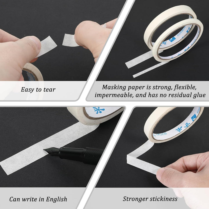 White Nail Tape, 4 Rolls Nail Tape for Art Striping Tapes White Tips Guide Tapes French Nails Self Adhesive Nailes Sticker Nails French Patch Taped for Polish DIY Design Tool(Width 5Mm/12Mm)