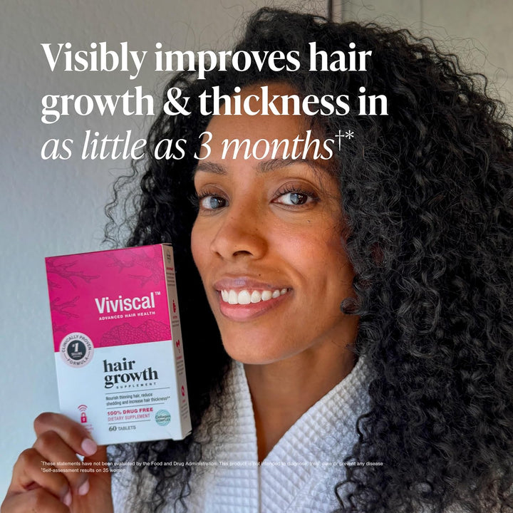 Hair Growth Supplements for Women for Thicker, Fuller Hair, Nourishes Thinning & Loss, with Proprietary Collagen Complex, 60 Tablets, 1 Month Supply