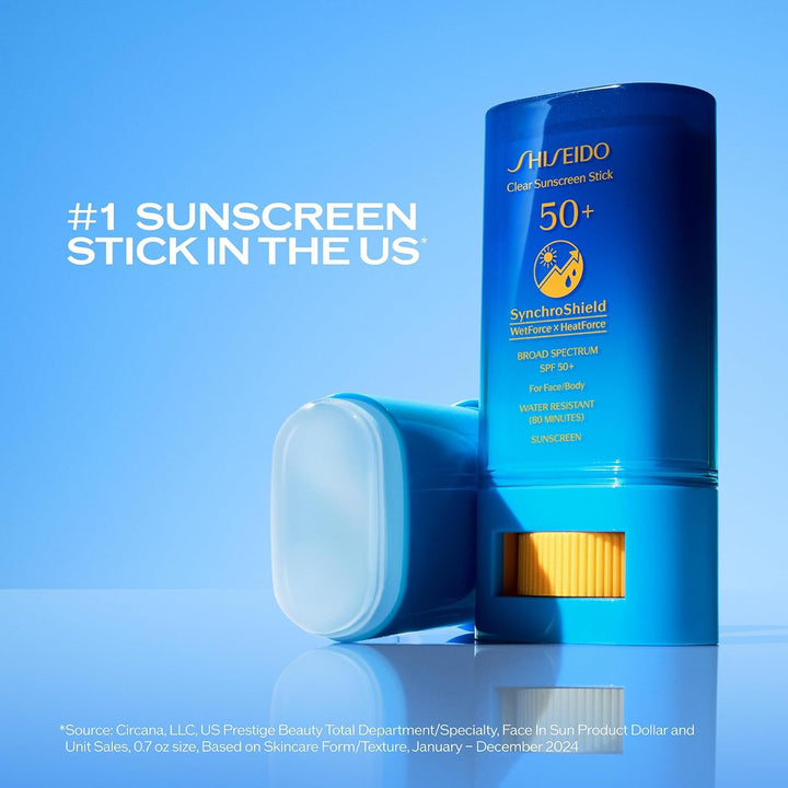 Clear Sunscreen Stick SPF 50+ - Invisible Broad-Spectrum Face Sunscreen - Wear under & over Makeup - Lightweight Formula - All Skin Types