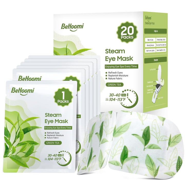 20 Packs Steam Eye Mask, Heated Eye Mask Warm Compress for Eyes, Disposable Self Heating Steam Mask for Home, Sleep, Spa, Travel Essentials & Relaxation Gifts for Women (Lavender)