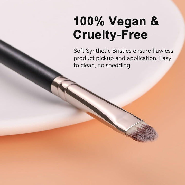 Flat Rounded Concealer Brush, Soft Dense Synthetic Bristles Blending Brush for Powder Cream Concealer Eyeshadow