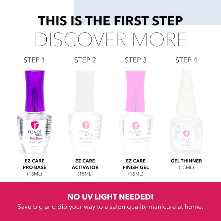 Dip Powder Pro Base Coat - Base Liquid for Dip Nails, Step 1 for Long-Lasting Dip Nail Color, Chip & Crack Resistant, No UV Lamp, DIY Manicure for Strong Healthy Nails, 0.5 Oz