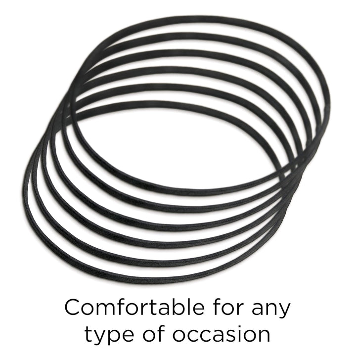 Women'S Ouchless Thin Hair Flat Narrow Headwrap, Black, 6 Count