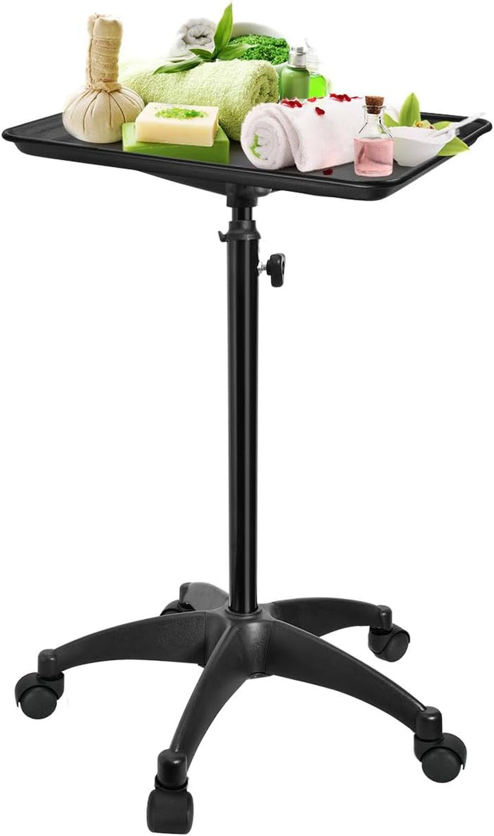 Salon Rolling Tray, Premium Aluminum Tattoo Tray Rolling Cart, Height Adjustable Styling Tray, Service Storage Tray Trolley for Beauty Salon Clinic Spa