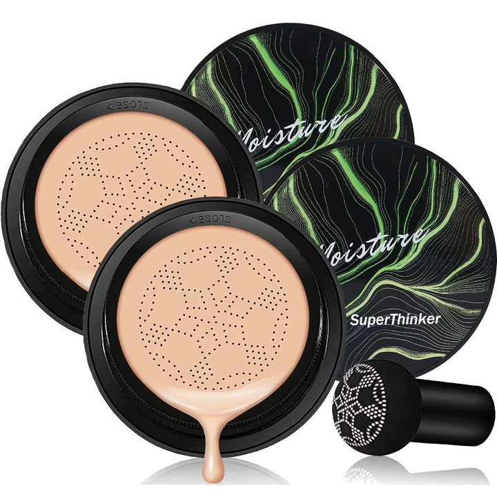 Air Cushion CC Cream Mushroom Head Foundation, Moisturizing BB Cream Makeup Long Lasting Matte Concealer (Natural)