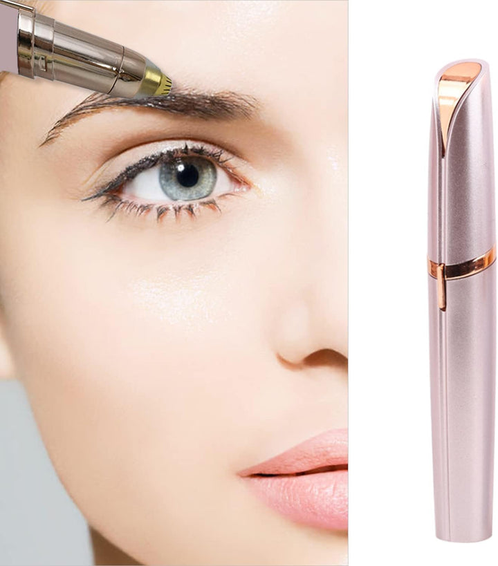 USB Rechargeable Portable Electric Eyebrow Trimmer Pen for Women,Painless Precision Eyebrow Hair Remover, Safe Eyebrow Shaver Razor Tool for Face Leg Lip Armpit Hand(Rose Gold)