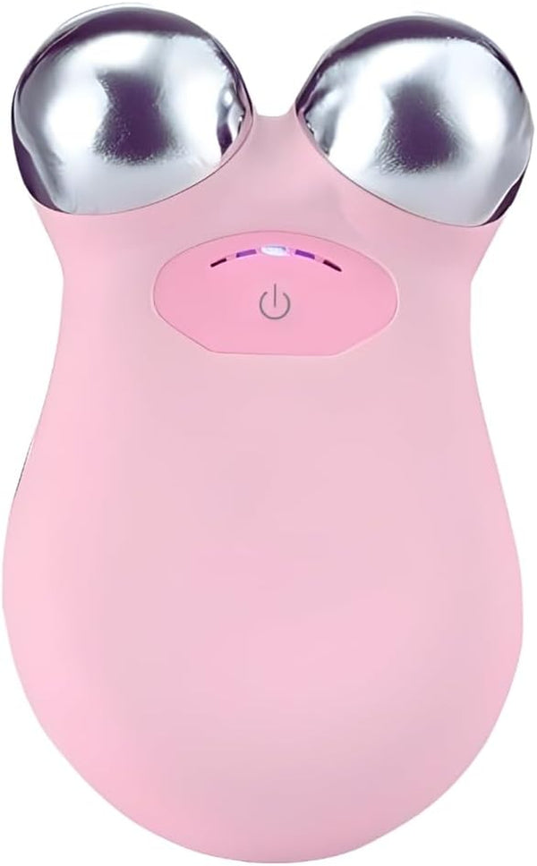 Microcurrent Facial Sculpting Device, Dual Sphere Face & Neck Tightening Tool, Portable Skin Firming & Contouring Device, Available in Pink, White, Black (Pink)