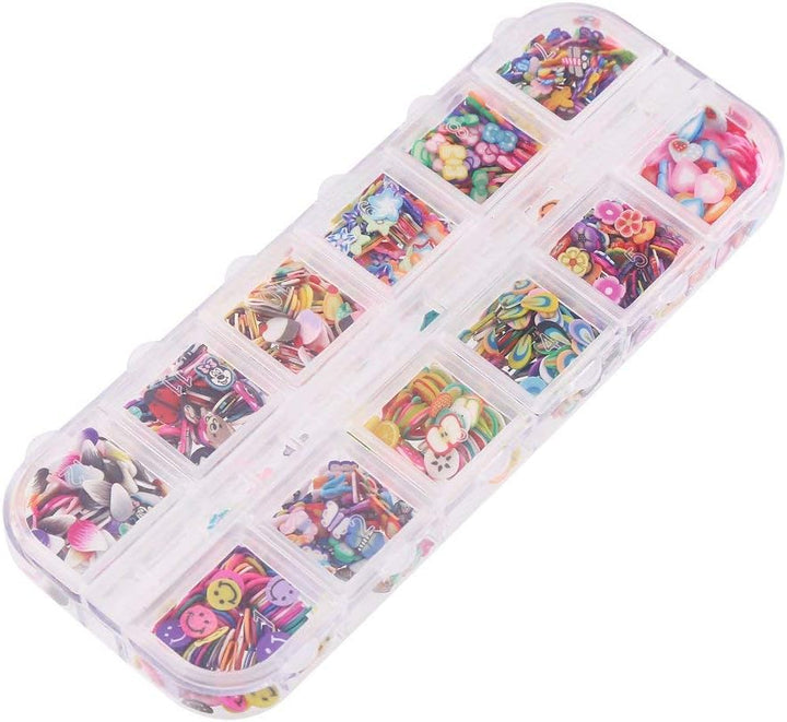 Nail Art Slice with Fruit Flower Food Slice Assorted Designs Polymer Clay Nail Decoration Slice for Slime DIY Craft Projects Decoration