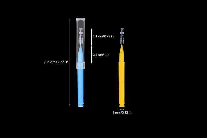 100 Pcs Braces Brush Disposable Interdental Brush Toothpick Dental Flossing Head Oral Dental Hygiene Flosser Tooth Cleaning Tools (Mixed Color)