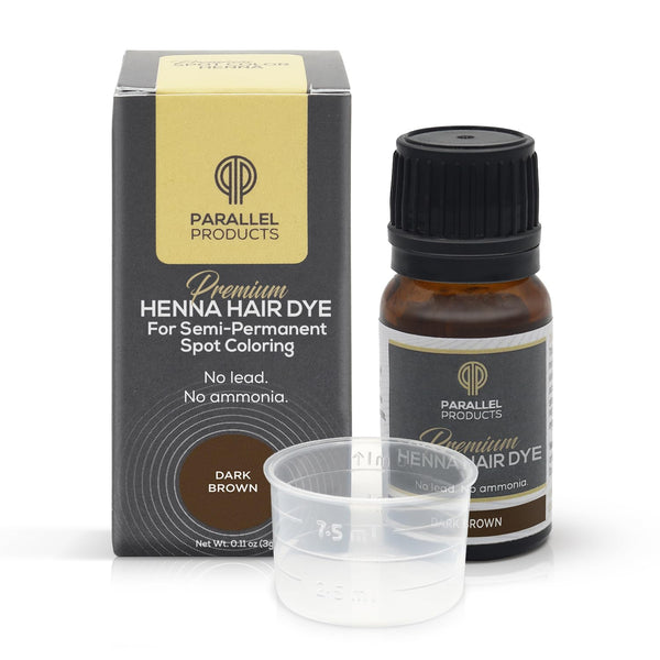 Spot Color Henna Kit - Henna Hair Dye - 3 Grams - Tint for Professional Spot Coloring - with Mixing Dish - Covers Grey Hair - Root Touch up (Dark Brown)