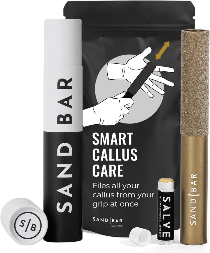 Callus Remover File for Hands - Durable Aluminum Tool for Callus Care and Dead Skin Removal - Includes Nourishing Salve - Ideal for Athletes, Climbers, and Gym Enthusiasts