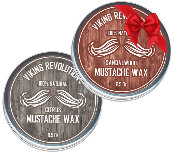 Mustache Wax 2 Pack - Beard & Moustache Wax for Men - Strong Hold Helps Train Tame & Style (Citrus & Sandalwood, 2 Pack)