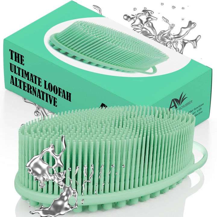 Silicone Body Scrubber – Gentle Shower Brush & Loofah Alternative- Food Grade & Lab Tested – Fast-Drying, Hygienic, Bpa-Free Silicone Body Gentle Exfoliator (Lavender, Massage)