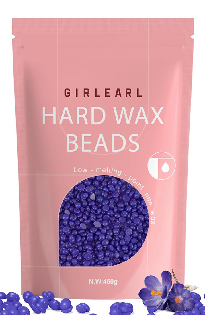 Hard Wax Beads, 1Lb Wax Beans for Hair Removal Sensitive Skin with Rose Formula, Perfect for Full Body, Facial, Brazilian Bikini, and Legs at Home Wax Refill for Women Men (Pink)
