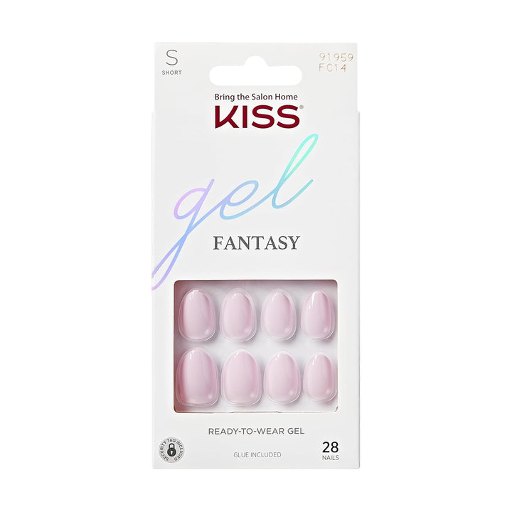 Gel Fantasy, Press-On Nails, Nail Glue Included, 'One Call', Red, Short Size, Oval Shape, Includes 28 Nails, 2G Glue, 1 Manicure Stick, 1 Mini File