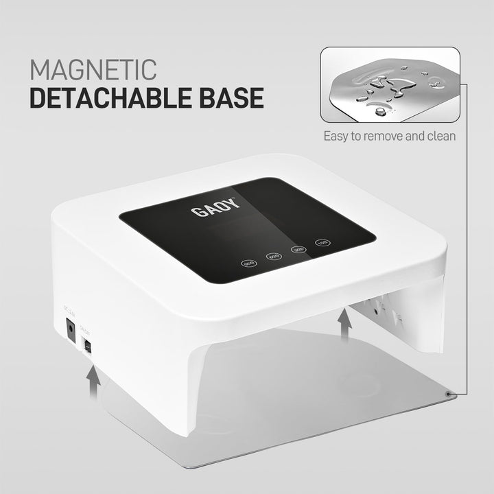 Cordless UV LED Nail Lamp for Gel Nails, Rechargeable UV Light, Professional Nail Dryer with 4 Timers, Automatic Sensor and Sensitive Mode for Fast Curing, White