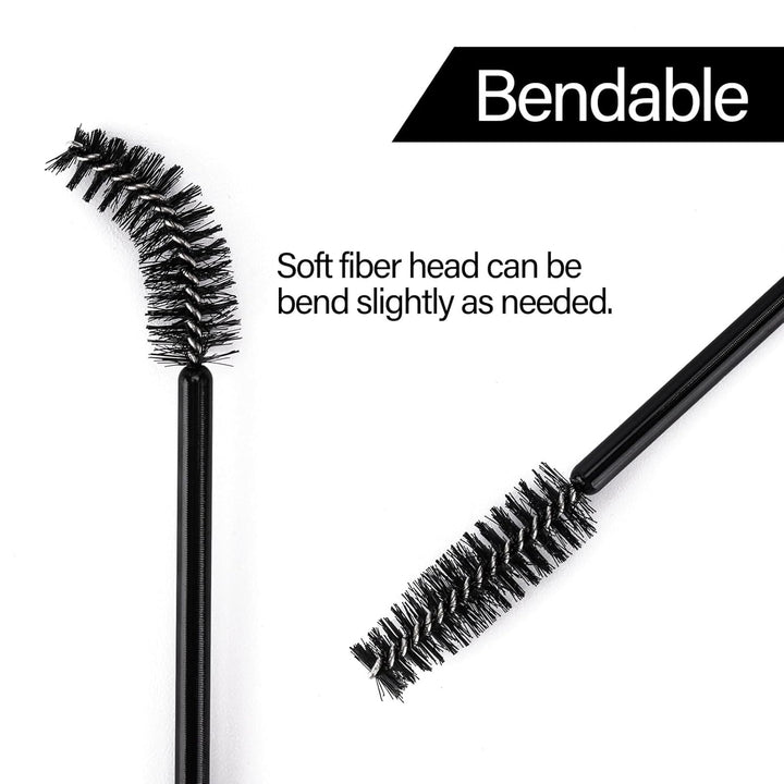 500 Pieces Disposable Mascara Wands Eyelash Brush Brow Brushes Applicators Lash Spoolies for Eye Lash Extension - Black