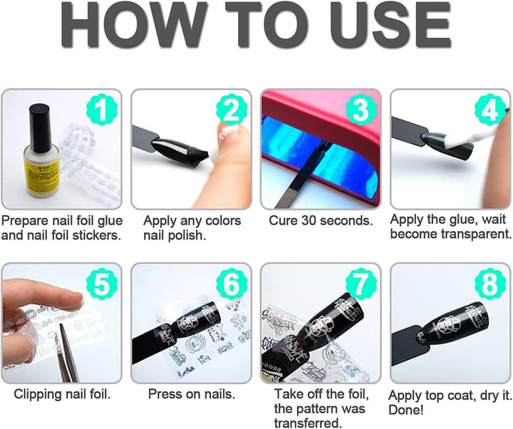 20 Rolls Lace Nail Foil White and Black Nail Transfer Foil Flower Nail Art Foils Decals Holographic Foils for Nails Manicure Stickers for DIY Acrylic Nails Decoration