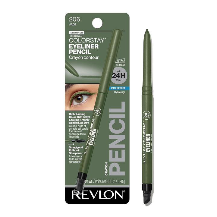 Colorstay Pencil Waterproof Eyeliner, Smudge-Proof, Eye Makeup with Built-In Sharpener, 202 Black Brown, 0.01 Oz